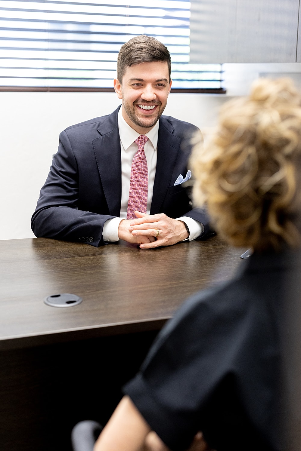 Professional meeting between two individuals.